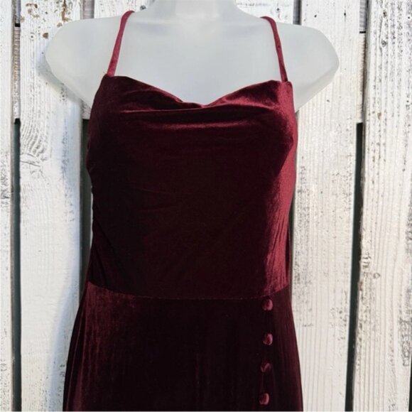 VTG Revelry Velvet Formal Dress Size 4 Maxi Red Goth Glam Y2K Vamp Whimsigoth - Picture 8 of 13